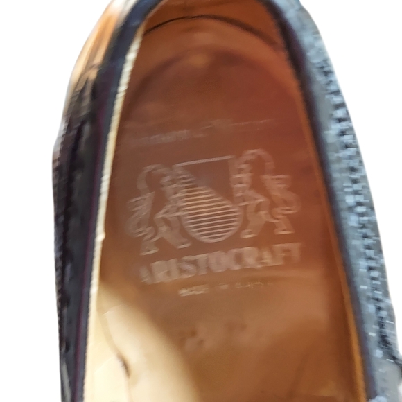 Johnston & Murphy Black Leather Aristocraft Vintage wingtip oxford dress shoes main image 16